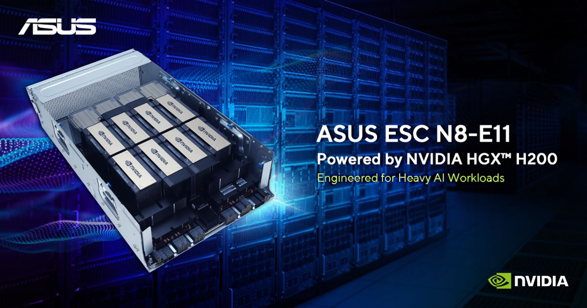 ASUS ESC N8-E11 HGX H200 8-GPU AI Server